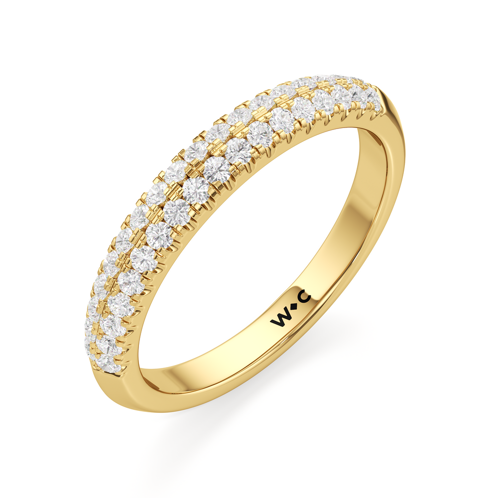 The Colette Diamond Wedding Band with 18KT Yellow Gold Cut Diamond in 14KT Yellow Gold view 3

