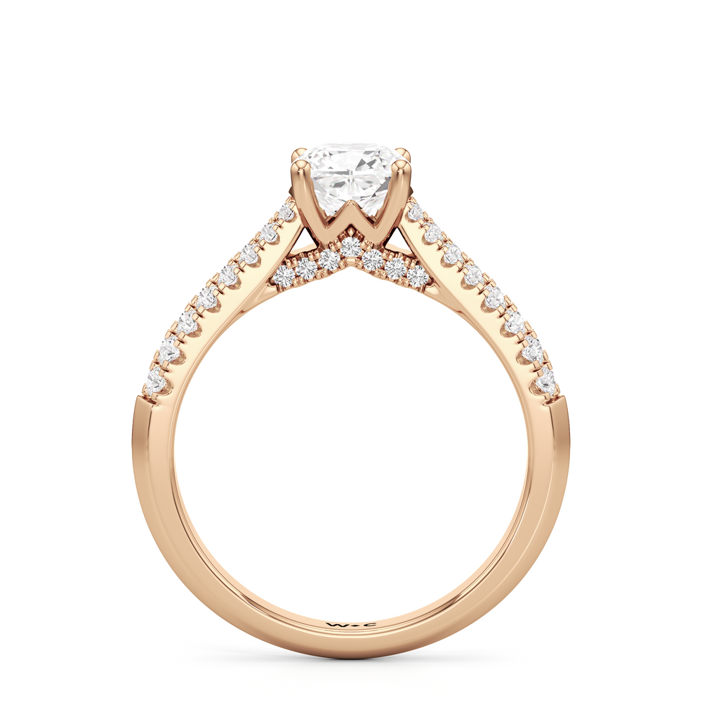 The Colette Engagement Ring with Cushion Cut Diamond in 14KT Rose Gold view 2
