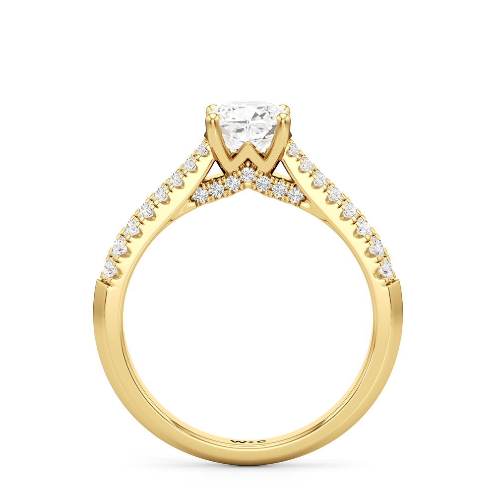 The Colette Engagement Ring with Cushion Cut Diamond in 14KT Yellow Gold view 2
