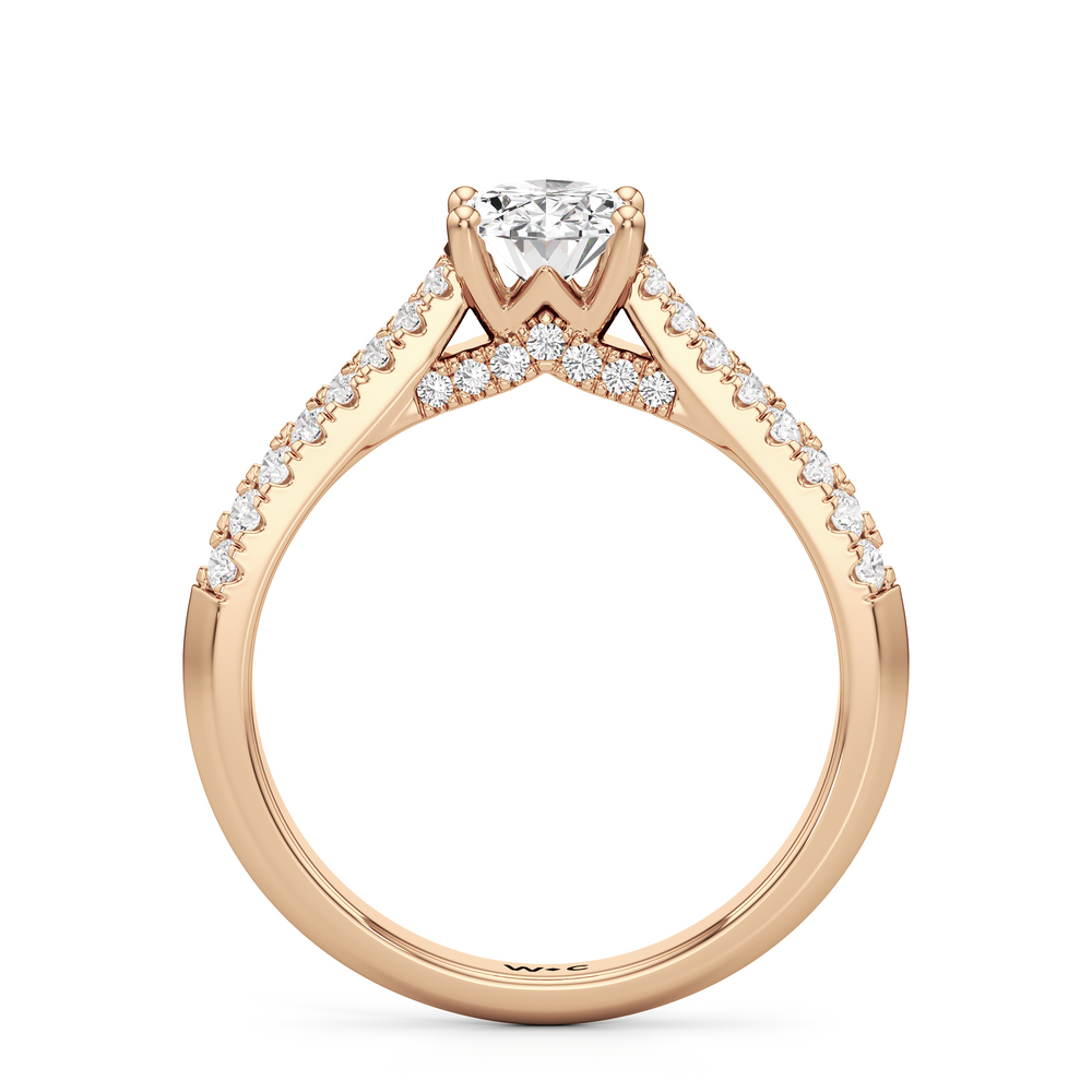 The Colette Engagement Ring with Oval Cut Diamond in 14KT Rose Gold view 2
