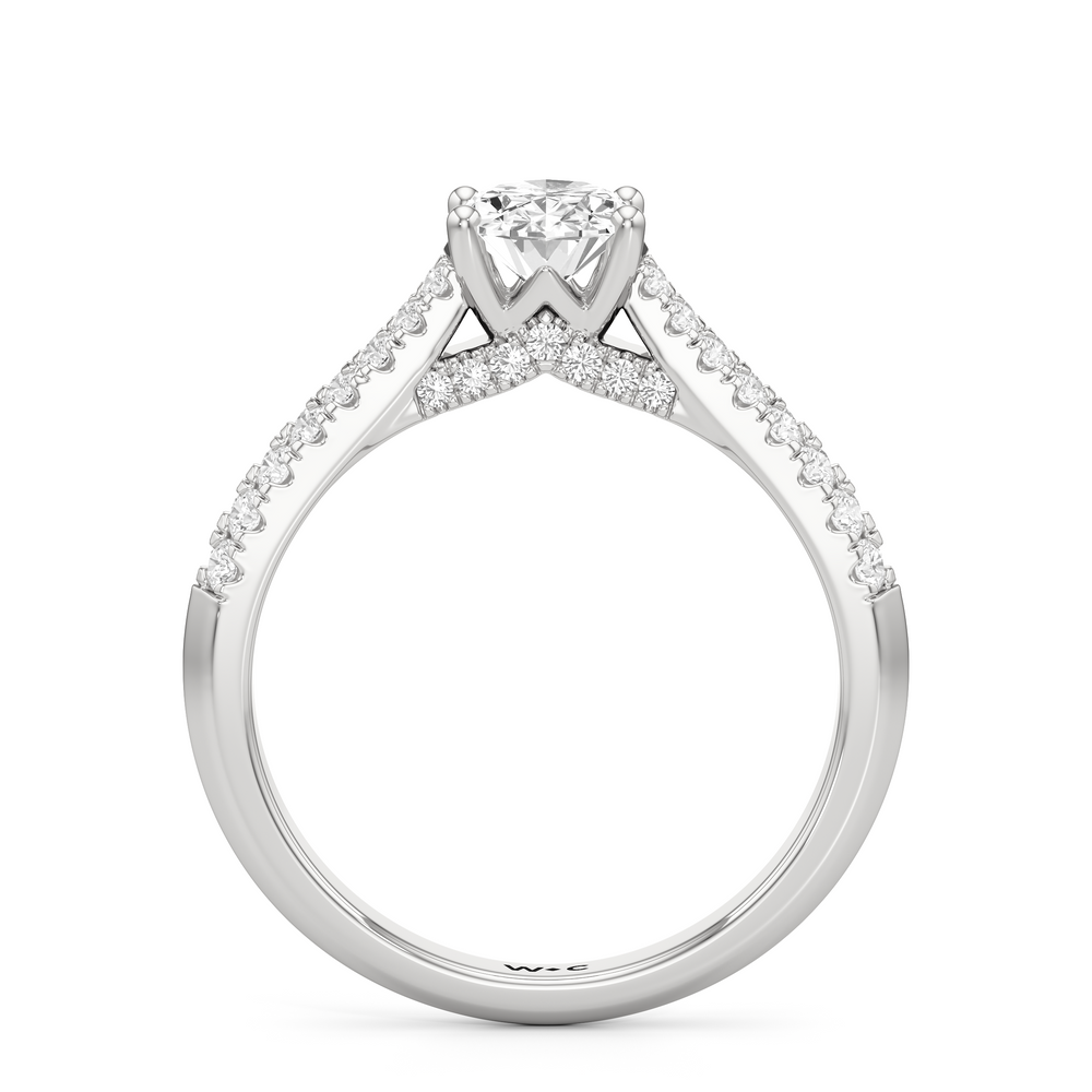 The Colette Engagement Ring with Oval Cut Diamond in 14KT Platinum view 2

