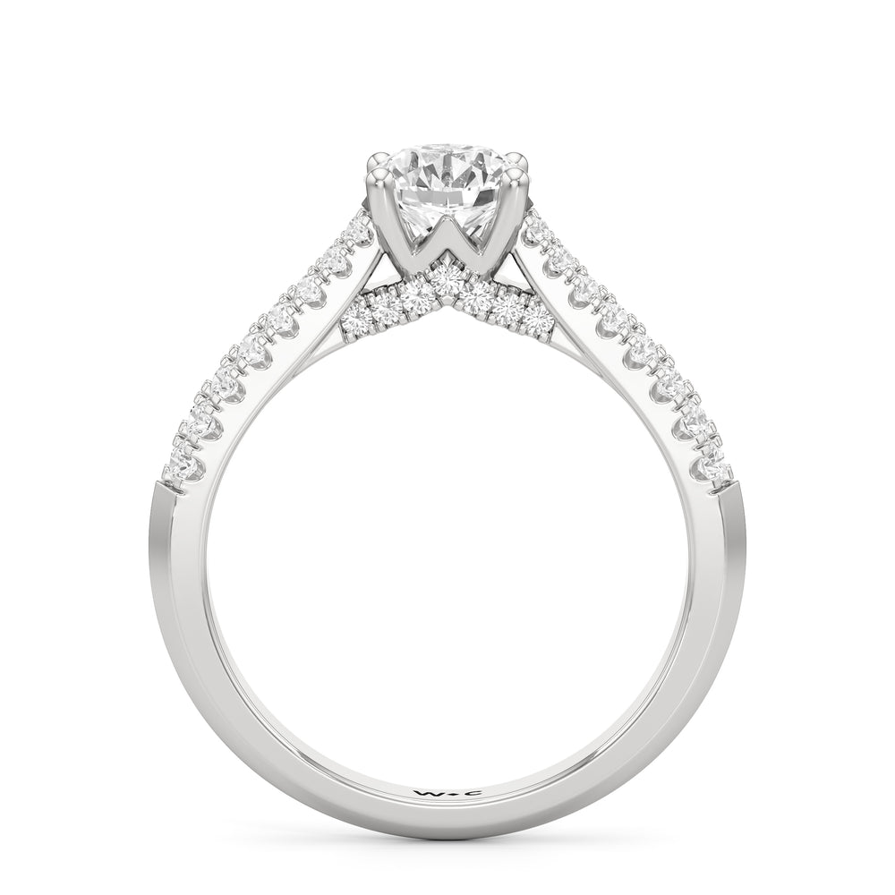 The Colette Engagement Ring with Round Cut Diamond in 14KT Platinum view 2
