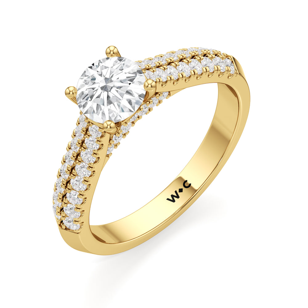 The Colette Engagement Ring with Round Cut Diamond in 14KT Yellow Gold view 3

