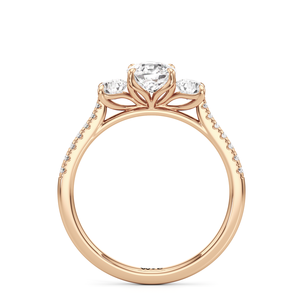 The Hayden Engagement Ring with Cushion Cut Diamond in 14KT Rose Gold view 2

