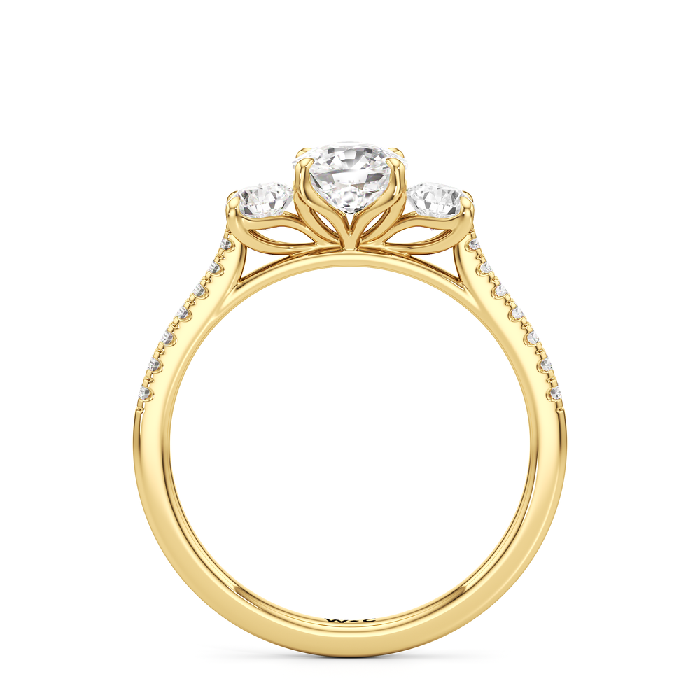 The Hayden Engagement Ring with Cushion Cut Diamond in 14KT Yellow Gold view 2
