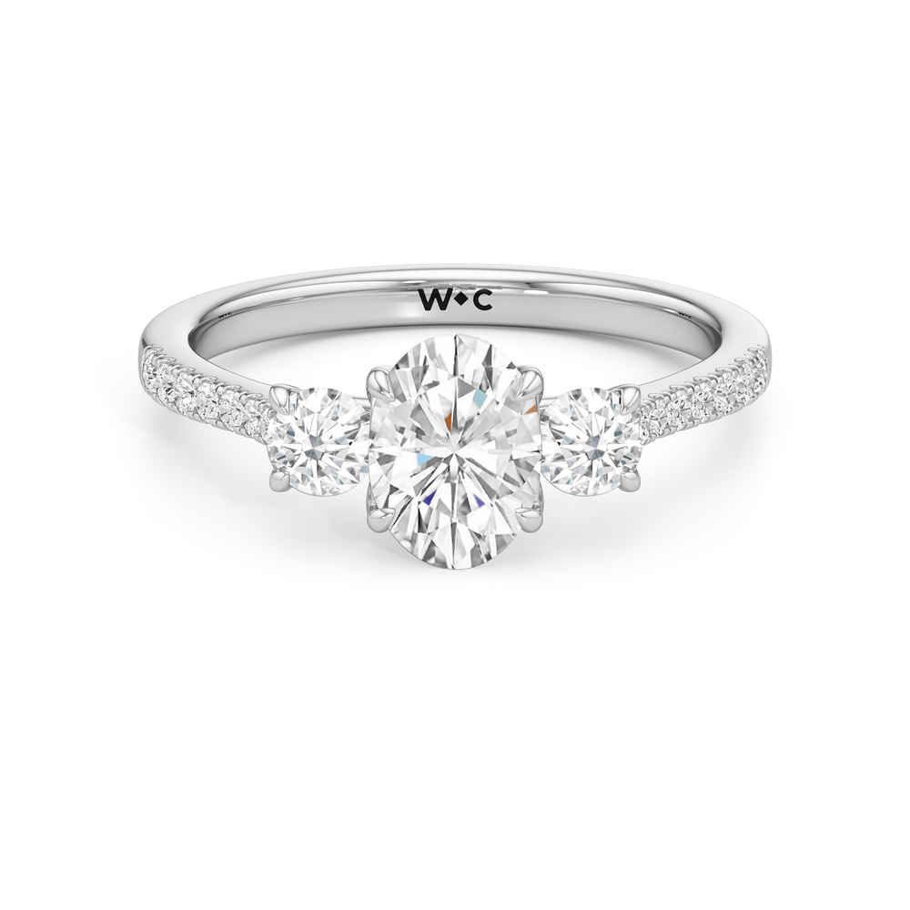 The Hayden Engagement Ring with Oval Cut Diamond in 14KT Platinum view 1
