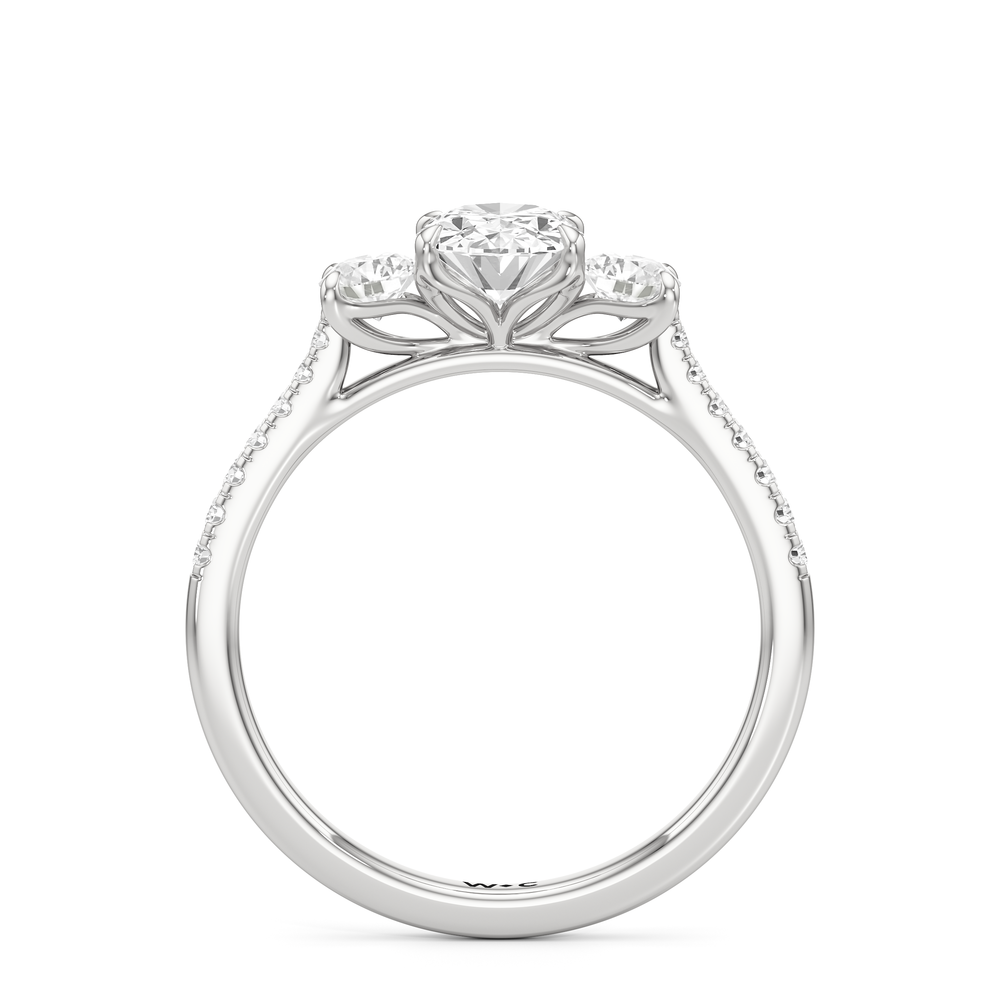 The Hayden Engagement Ring with Oval Cut Diamond in 14KT Platinum view 2
