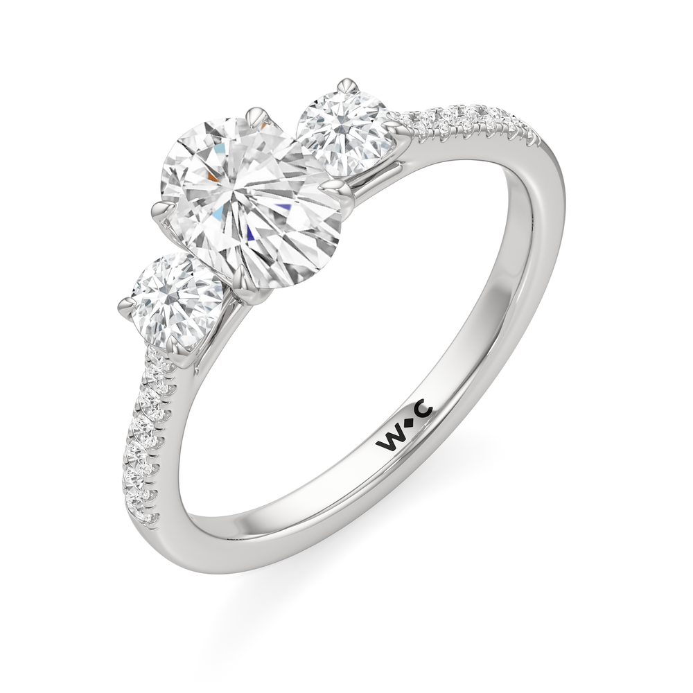 The Hayden Engagement Ring with Oval Cut Diamond in 14KT Platinum view 3
