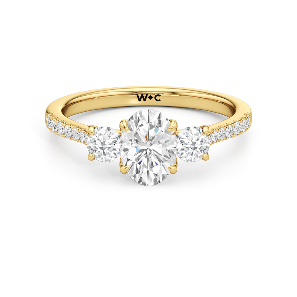 The Hayden Engagement Ring with Oval Cut Diamond in 14KT Yellow Gold view 1
