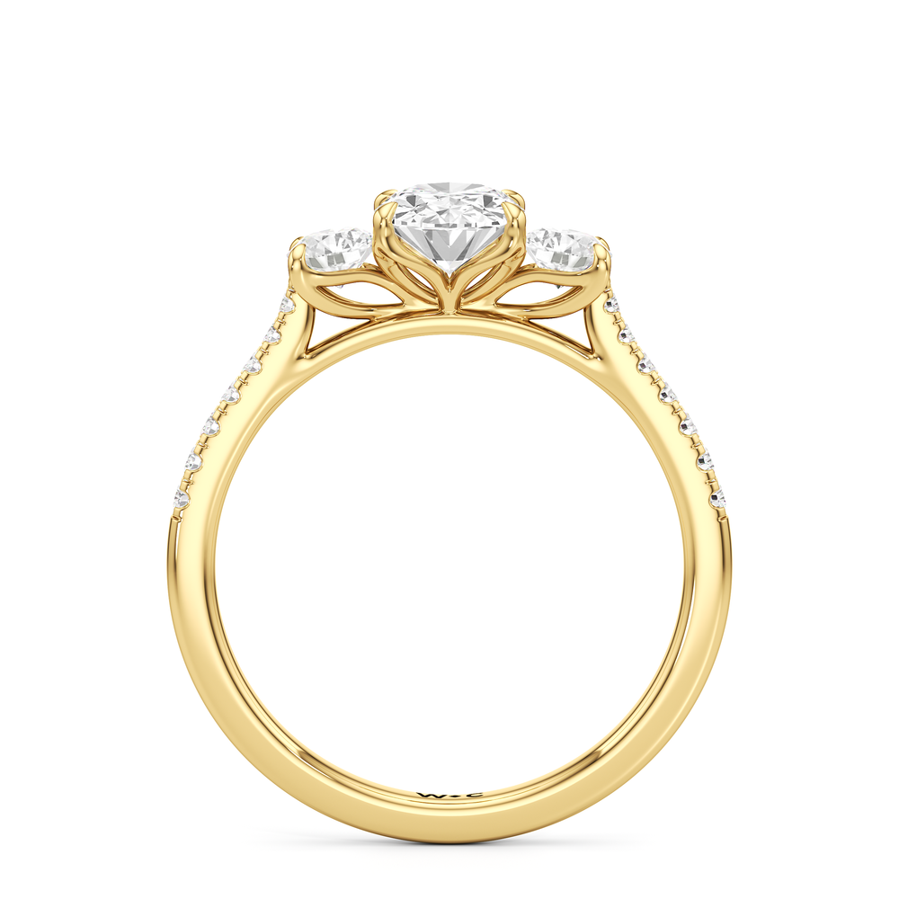 The Hayden Engagement Ring with Oval Cut Diamond in 14KT Yellow Gold view 2
