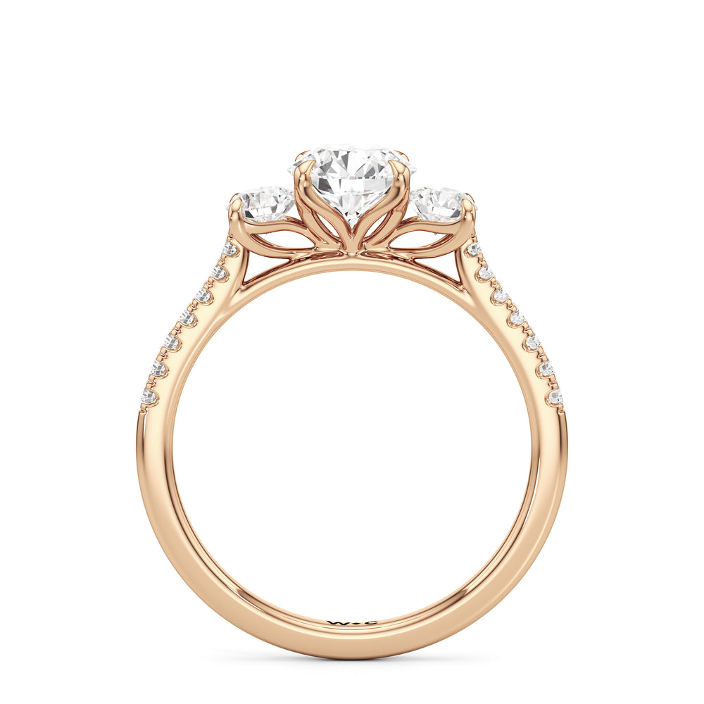 The Hayden Engagement Ring with Round Cut Diamond in 14KT Rose Gold view 2
