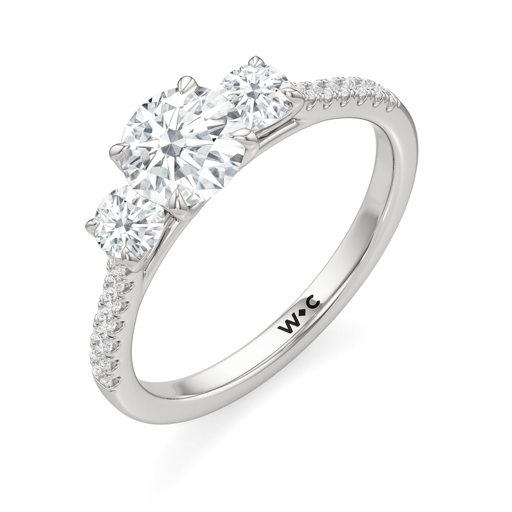 The Hayden Engagement Ring with Round Cut Diamond in 14KT Platinum view 3
