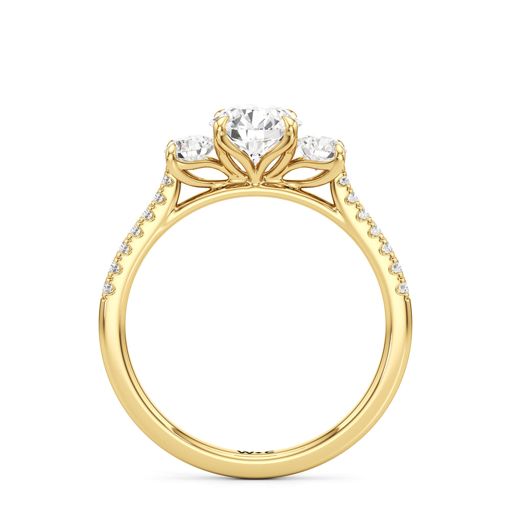 The Hayden Engagement Ring with Round Cut Diamond in 14KT Yellow Gold view 2
