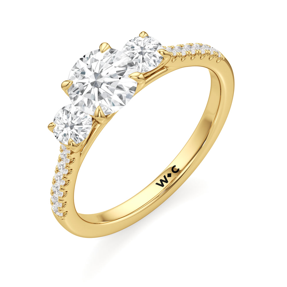The Hayden Engagement Ring with Round Cut Diamond in 14KT Yellow Gold view 3
