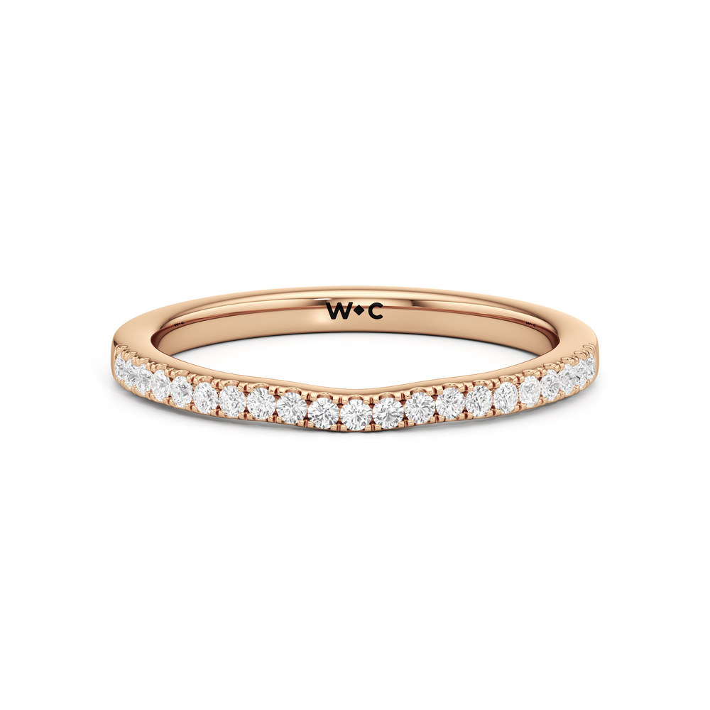 The Hayden Diamond Wedding Band with 18KT Rose Gold Cut Diamond in 14KT Rose Gold view 1
