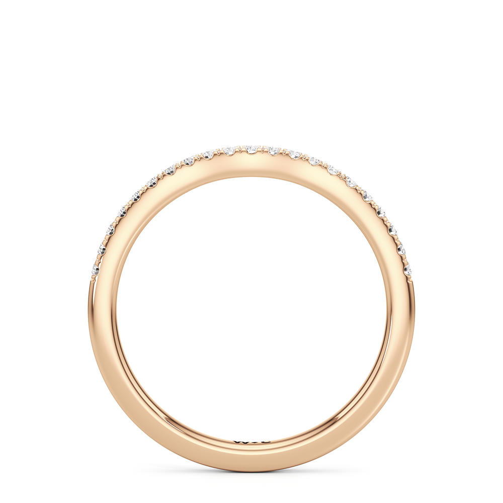 The Hayden Diamond Wedding Band with 18KT Rose Gold Cut Diamond in 14KT Rose Gold view 2
