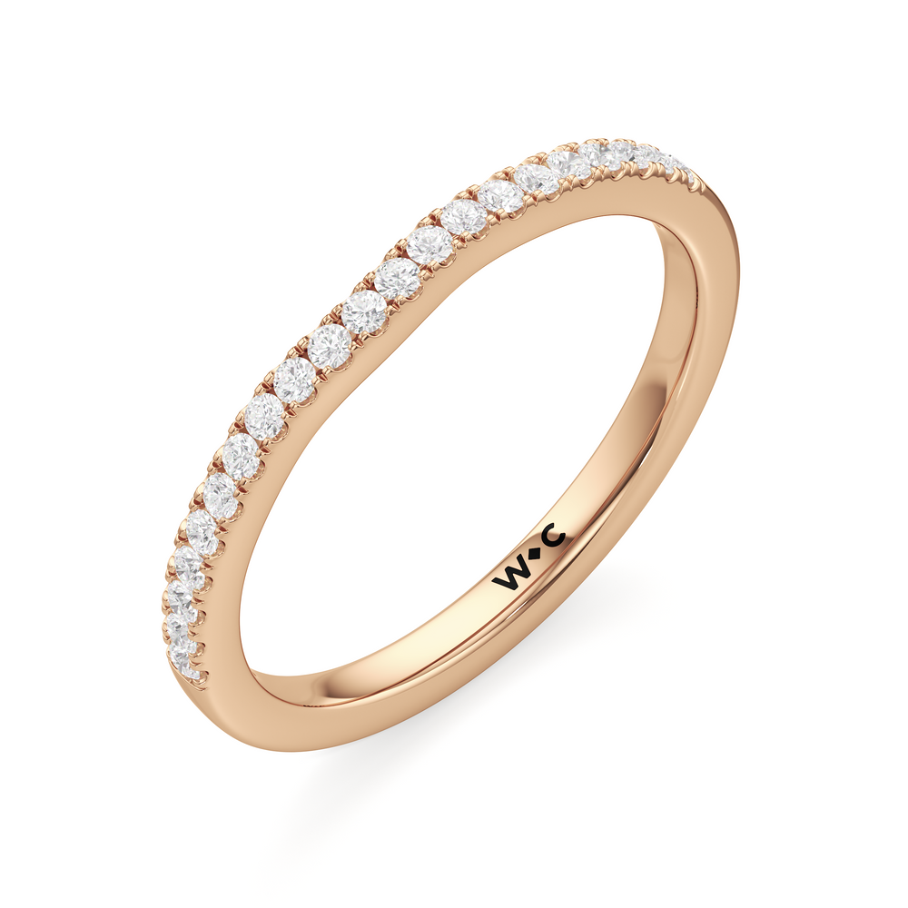 The Hayden Diamond Wedding Band with 18KT Rose Gold Cut Diamond in 14KT Rose Gold view 3
