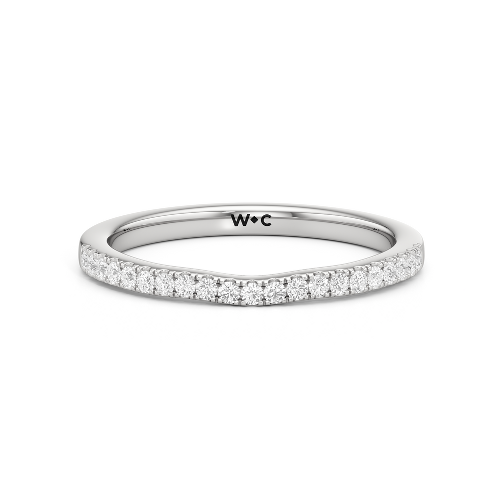 The Hayden Diamond Wedding Band with Platinum Cut Diamond in 14KT Platinum view 1
