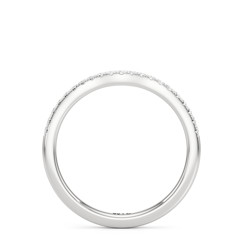 The Hayden Diamond Wedding Band with Platinum Cut Diamond in 14KT Platinum view 2
