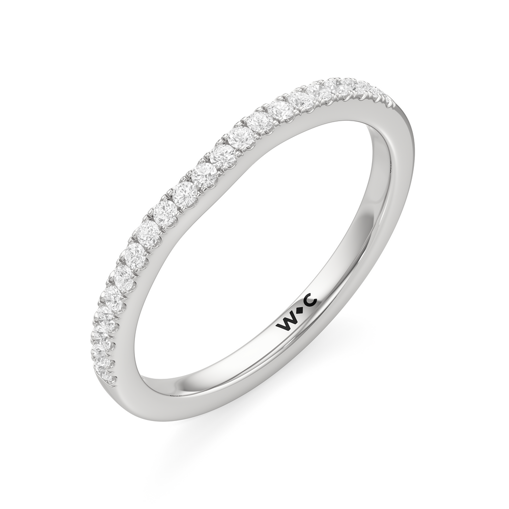 The Hayden Diamond Wedding Band with Platinum Cut Diamond in 14KT Platinum view 3
