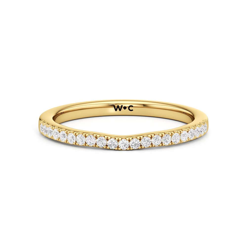 The Hayden Diamond Wedding Band with 18KT Yellow Gold Cut Diamond in 14KT Yellow Gold view 1
