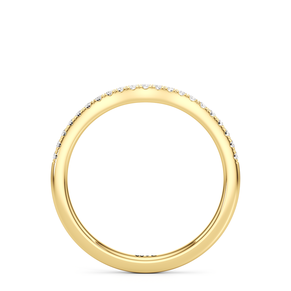 The Hayden Diamond Wedding Band with 18KT Yellow Gold Cut Diamond in 14KT Yellow Gold view 2
