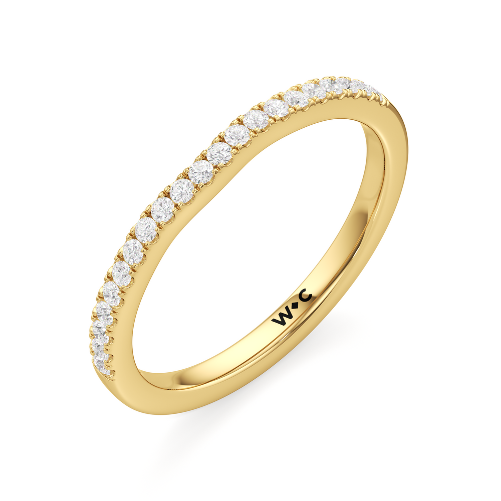 The Hayden Diamond Wedding Band with 18KT Yellow Gold Cut Diamond in 14KT Yellow Gold view 3
