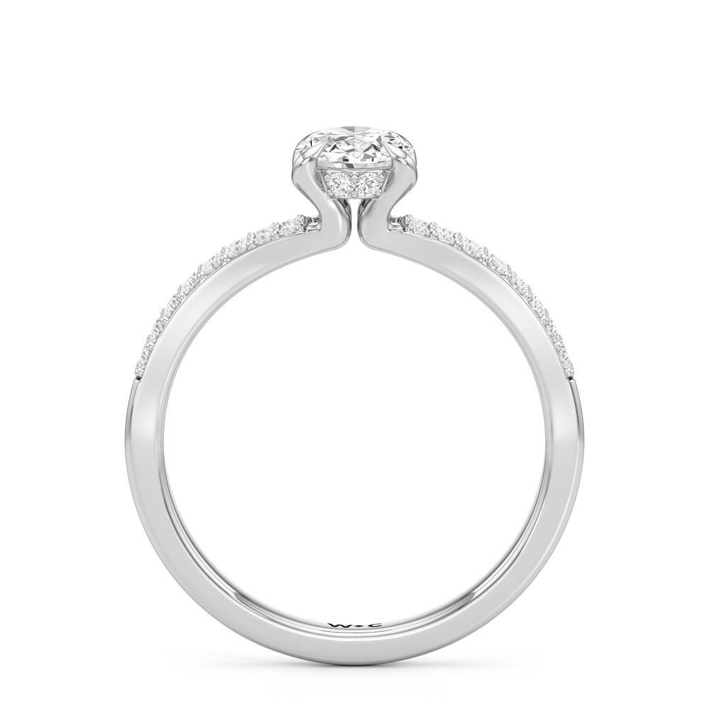 The Elise Engagement Ring with Oval Cut Diamond in 14KT Platinum view 2
