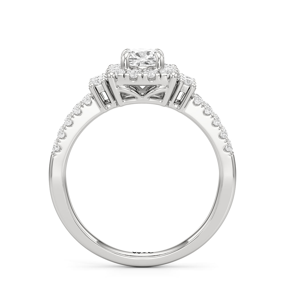 The Felicity Engagement Ring with Cushion Cut Diamond in 14KT Platinum view 2
