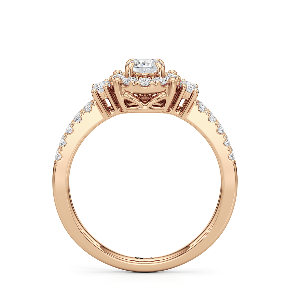 The Felicity Engagement Ring with Oval Cut Diamond in 14KT Rose Gold view 2
