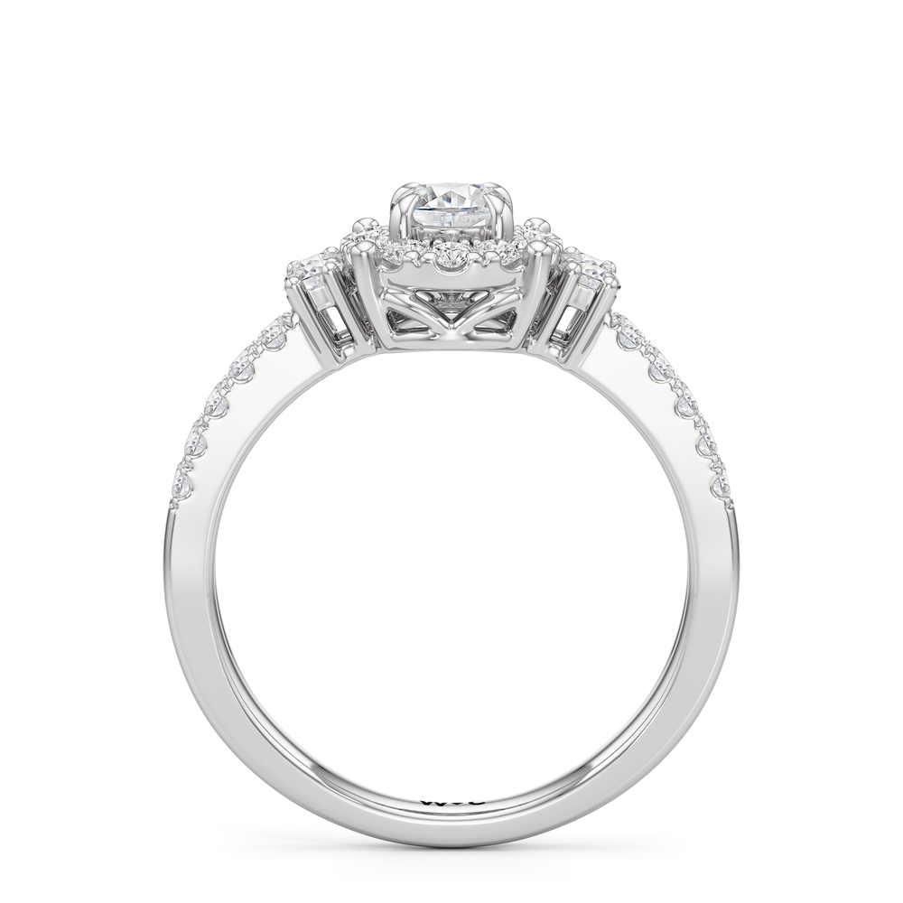 The Felicity Engagement Ring with Oval Cut Diamond in 14KT Platinum view 2
