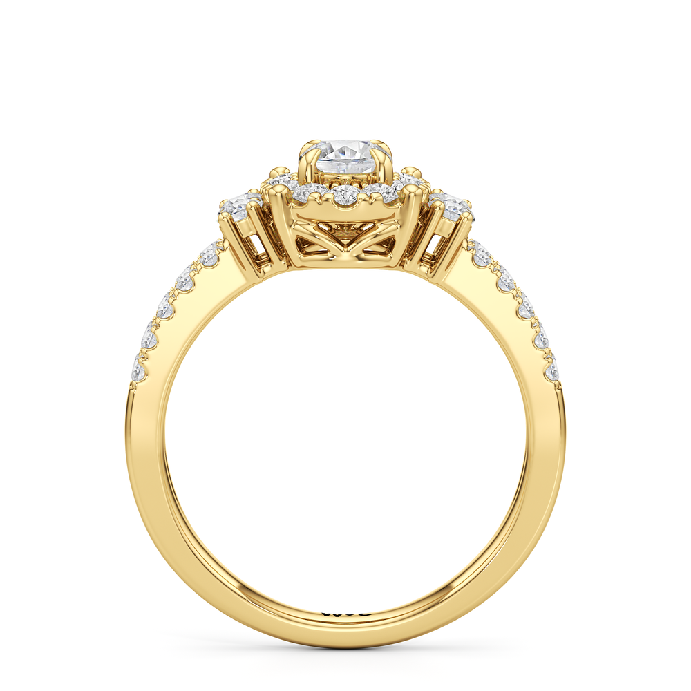 The Felicity Engagement Ring with Oval Cut Diamond in 14KT Yellow Gold view 2
