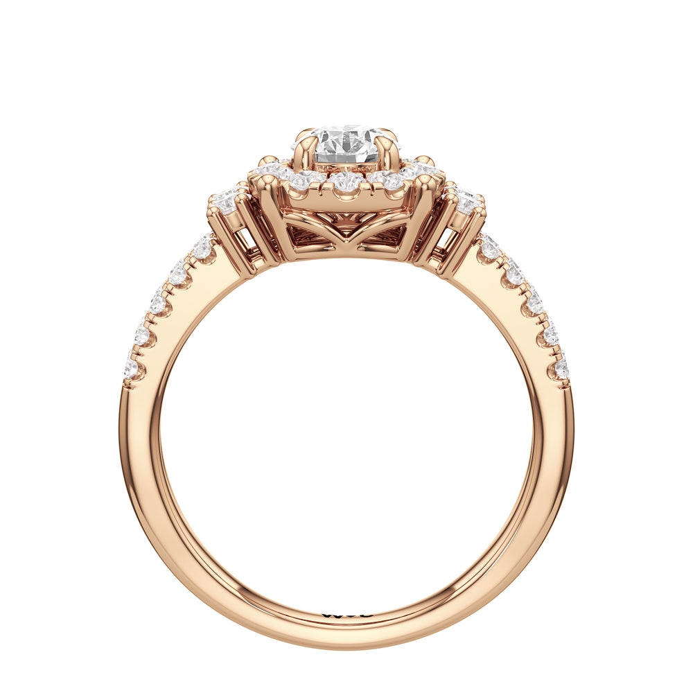 The Felicity Engagement Ring with Round Cut Diamond in 14KT Rose Gold view 2
