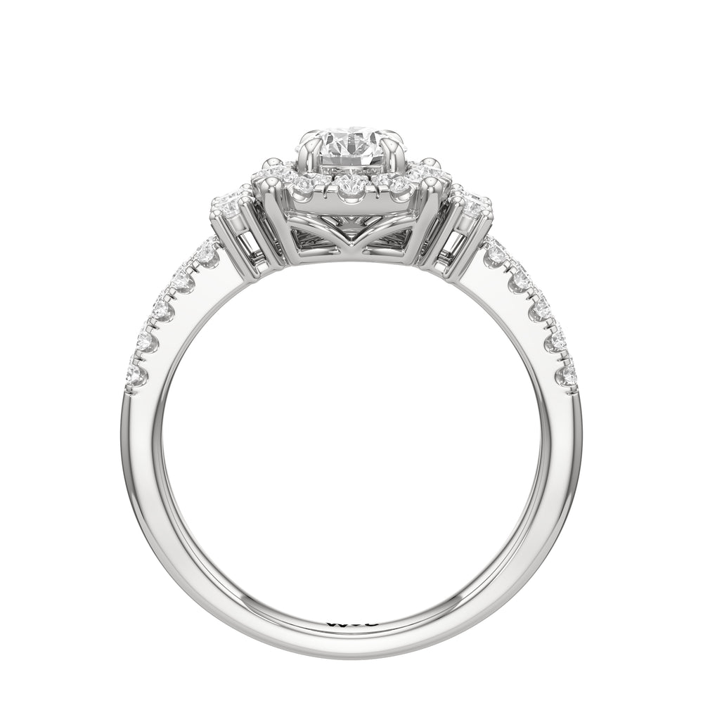 The Felicity Engagement Ring with Round Cut Diamond in 14KT Platinum view 2
