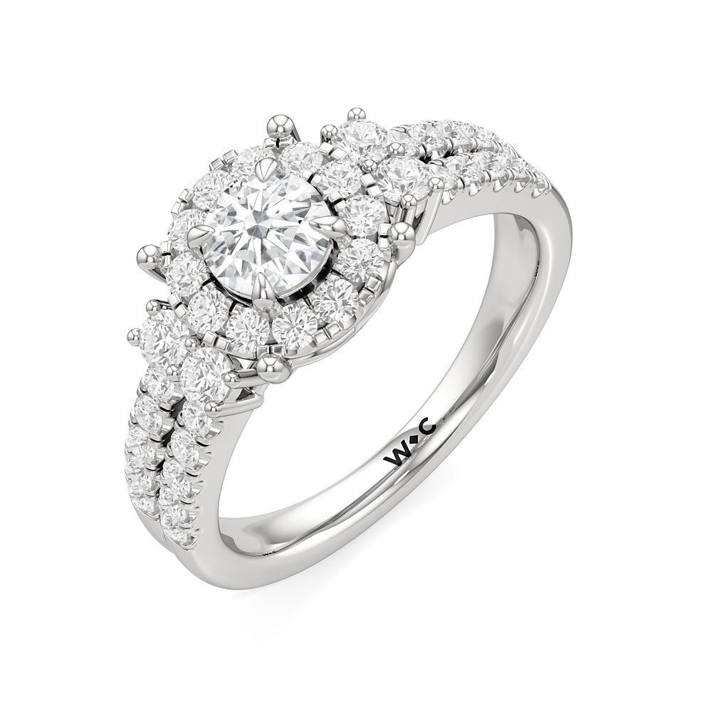 The Felicity Engagement Ring with Round Cut Diamond in 14KT Platinum view 3

