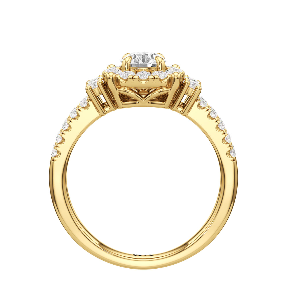 The Felicity Engagement Ring with Round Cut Diamond in 14KT Yellow Gold view 2
