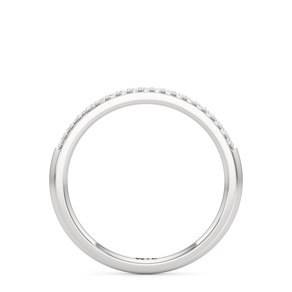 The Celine Diamond Wedding Band with Platinum Cut Diamond in 14KT Platinum view 2
