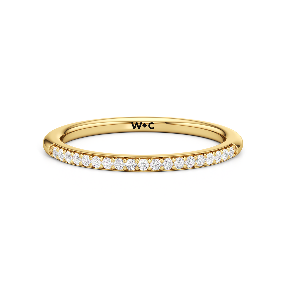 The Celine Diamond Wedding Band with 18KT Yellow Gold Cut Diamond in 14KT Yellow Gold view 1
