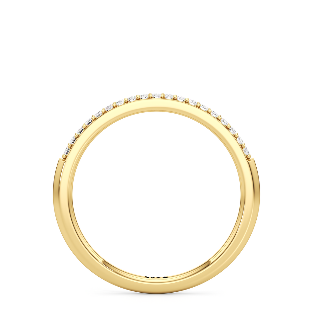 The Celine Diamond Wedding Band with 18KT Yellow Gold Cut Diamond in 14KT Yellow Gold view 2
