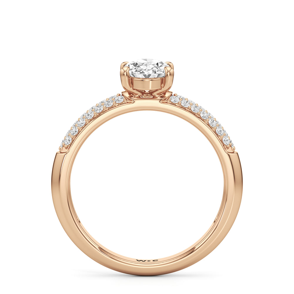 The Celine Engagement Ring with Oval Cut Diamond in 14KT Rose Gold view 2
