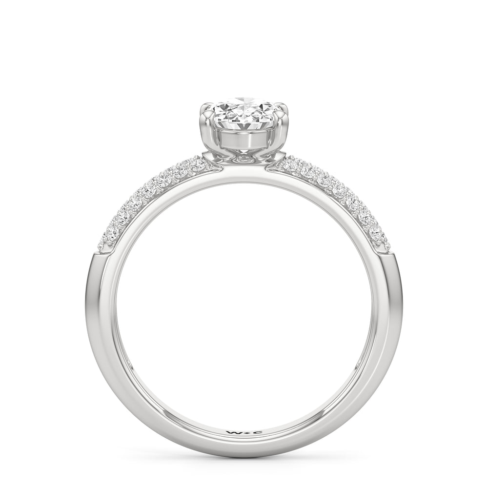 The Celine Engagement Ring with Oval Cut Diamond in 14KT Platinum view 2
