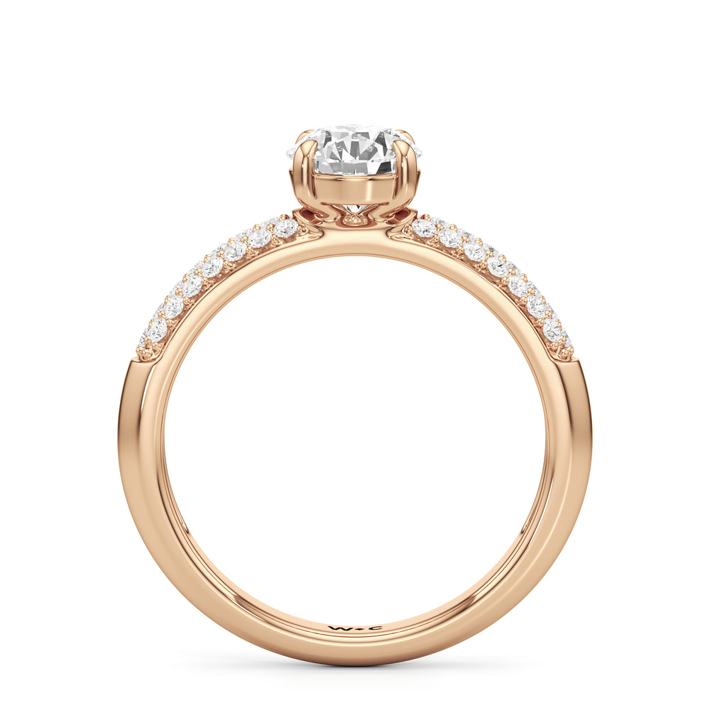 The Celine Engagement Ring with Round Cut Diamond in 14KT Rose Gold view 2
