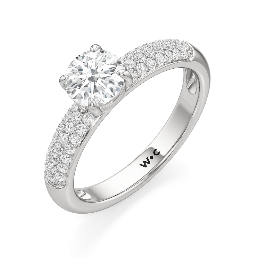The Celine Engagement Ring with Round Cut Diamond in 14KT Platinum view 3
