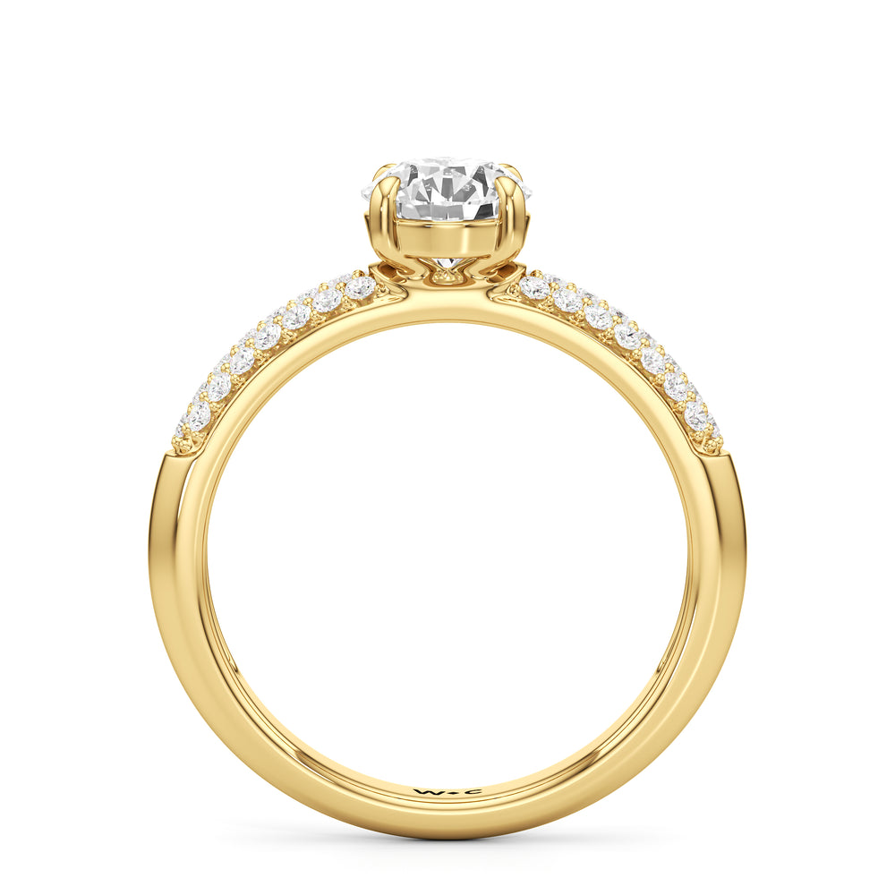 The Celine Engagement Ring with Round Cut Diamond in 14KT Yellow Gold view 2
