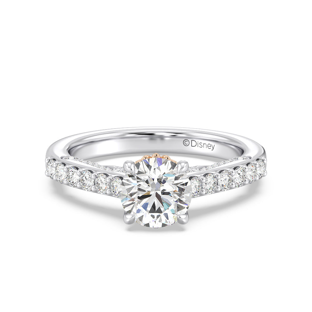 Enchanted Star Lab Grown Diamond 14K Gold Ariel Filigree Engagement Ring with White/Rose Cut Diamond in 14KT Round view 2
