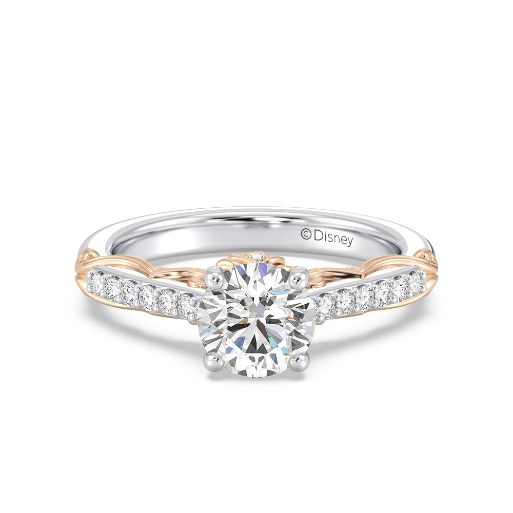 Enchanted Star Lab Grown Diamond 14K Gold Belle Rose Engagement Ring with White/Rose Cut Diamond in 14KT Round view 2
