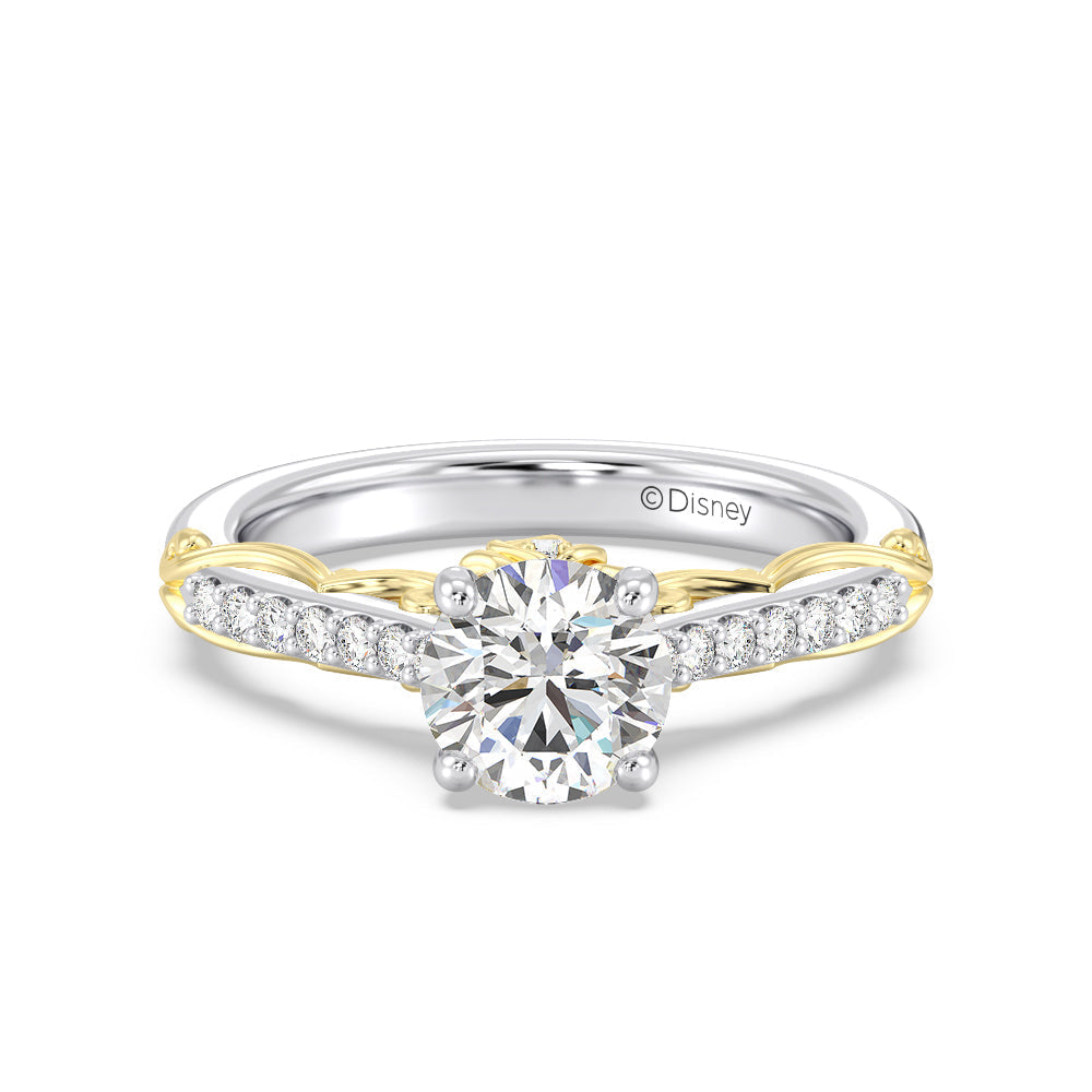 Enchanted Star Lab Grown Diamond 14K Gold Belle Rose Engagement Ring with White/Yellow Cut Diamond in 14KT Round view 3

