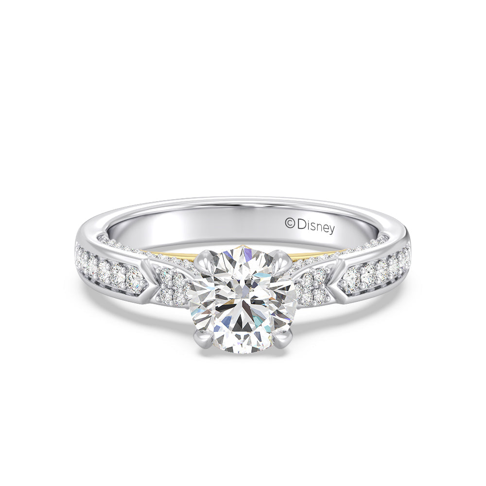 Enchanted Star Lab Grown Diamond 14K Gold Aurora Engagement Ring with White/Yellow Cut Diamond in 14KT Round view 2
