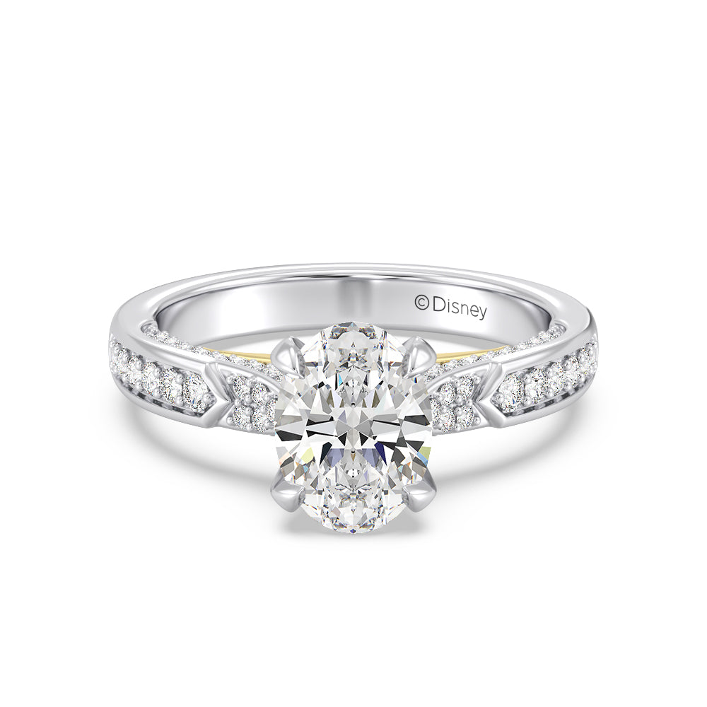 Enchanted Star Lab Grown Diamond 14K Gold Aurora Engagement Ring with White/Yellow Cut Diamond in 14KT Oval view 2
