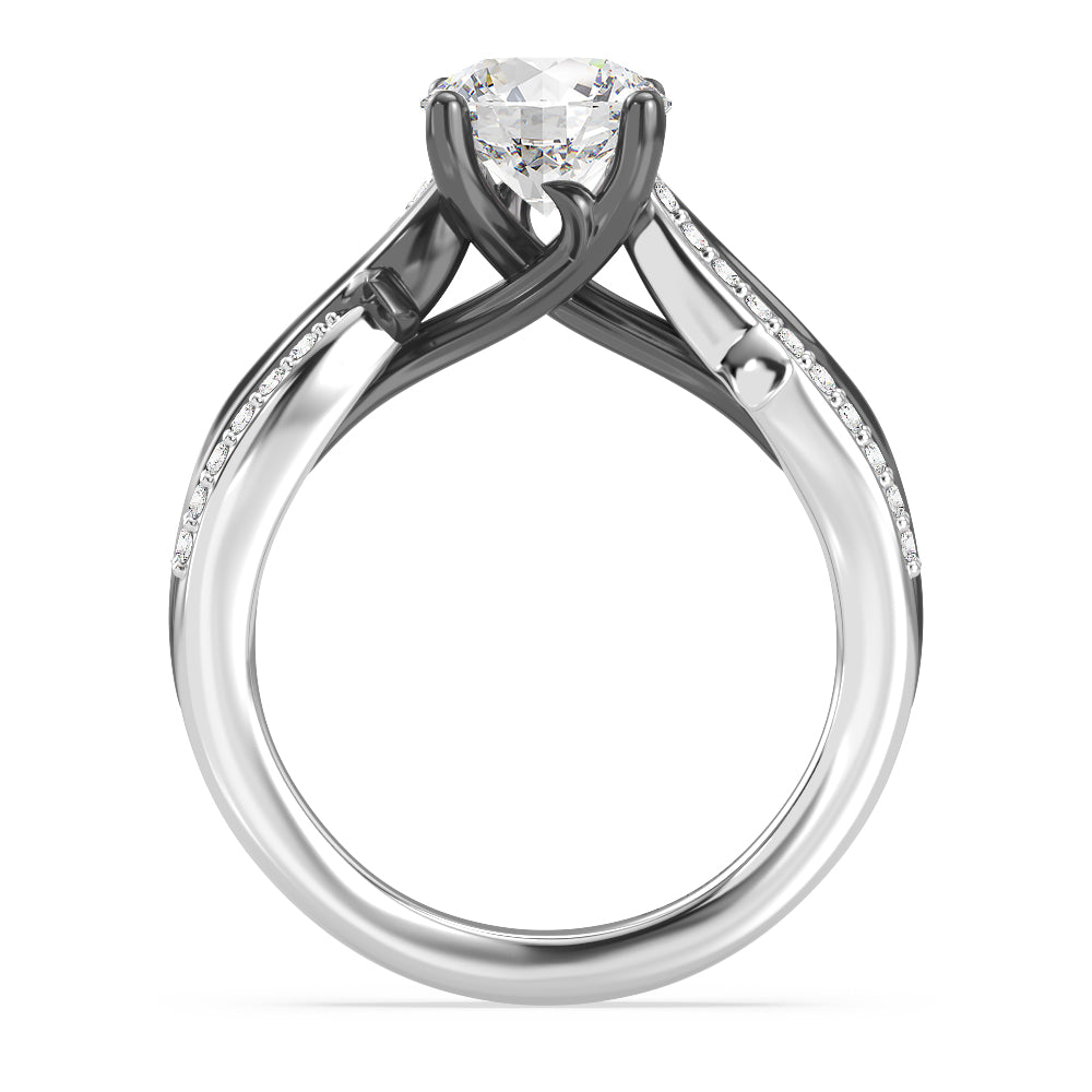 Enchanted Star Lab Grown Diamond 14K Gold Maleficent Engagement Ring with Black/White Cut Diamond in 14KT Round view 3

